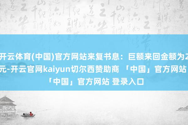 开云体育(中国)官方网站来复书息：巨额来回金额为204.96万元-开云官网kaiyun切尔西赞助商 「中国」官方网站 登录入口