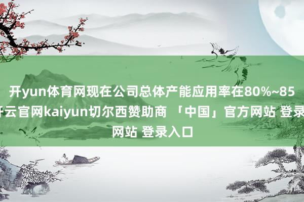 开yun体育网现在公司总体产能应用率在80%~85%-开云官网kaiyun切尔西赞助商 「中国」官方网站 登录入口
