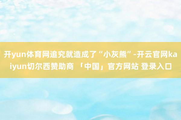 开yun体育网追究就造成了“小灰熊”-开云官网kaiyun切尔西赞助商 「中国」官方网站 登录入口