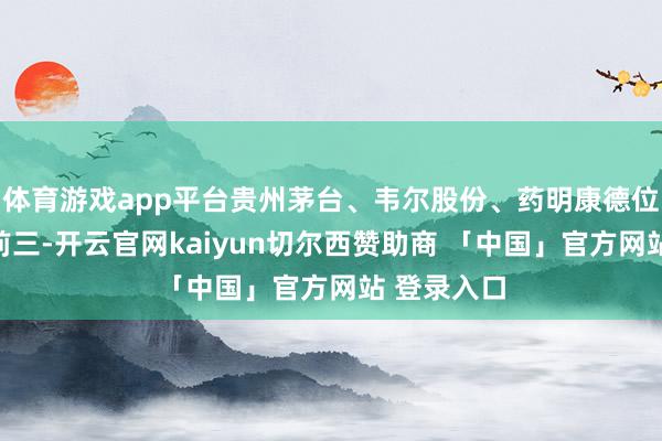 体育游戏app平台贵州茅台、韦尔股份、药明康德位列沪股通前三-开云官网kaiyun切尔西赞助商 「中国」官方网站 登录入口